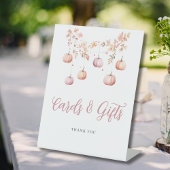 Pink Pumpkin Autumn Girl Shooting Cards Geschenke Sockelschild