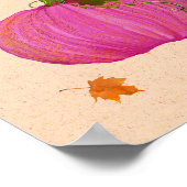 Pink Pumpkin Autumn Leaves Poster (Ecke)