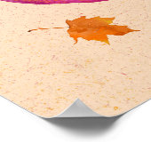 Pink Pumpkin Autumn Leaves Poster (Ecke)