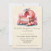 Pink Pumpkin Baby Dusche Aquarell Floral & Boho Einladung (Vorderseite)