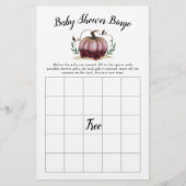 Pink Pumpkin Baby Dusche Bingo Spiel (Vorderseite)