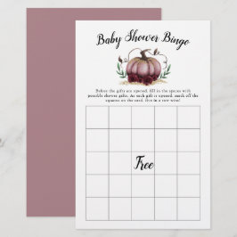 Pink Pumpkin Baby Dusche Bingo Spiel