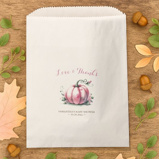 Pink Pumpkin Baby Dusche Candy Favor Taschen Geschenktütchen