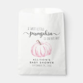 Pink Pumpkin Baby Dusche Danke Geschenktütchen (Vorderseite)
