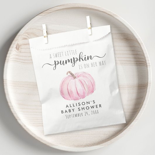 Pink Pumpkin Baby Dusche Danke Geschenktütchen