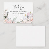 Pink Pumpkin Baby Dusche Danke Karte (Vorne/Hinten)