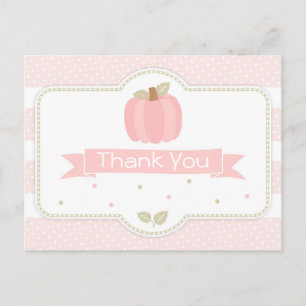 Pink Pumpkin Baby Dusche Danke Postcard Postkarte