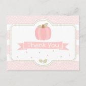 Pink Pumpkin Baby Dusche Danke Postcard Postkarte (Vorderseite)