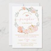 Pink Pumpkin Baby Dusche Einladung (Vorderseite)