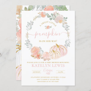 Pink Pumpkin Baby Dusche Einladung