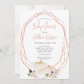 Pink Pumpkin Baby Dusche Einladung (Vorne/Hinten)