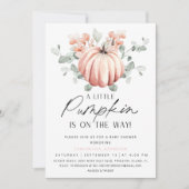 Pink Pumpkin Baby Dusche Einladung (Vorderseite)