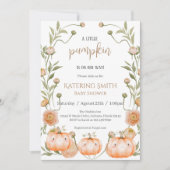 Pink Pumpkin Baby Dusche Einladung (Vorderseite)