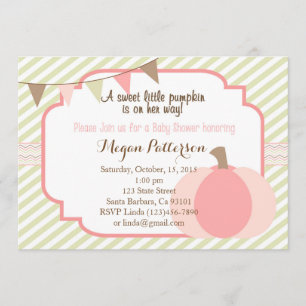 Pink Pumpkin Baby Dusche Einladung