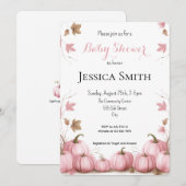 Pink Pumpkin Baby Dusche Einladung (Vorne/Hinten)