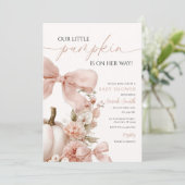 Pink Pumpkin Baby Dusche Einladung Blumenkohl (Stehend Vorderseite)