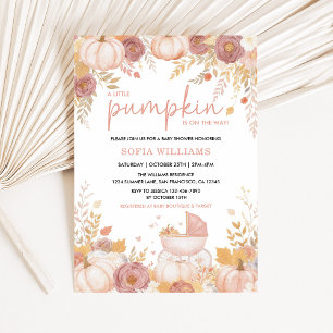 Pink Pumpkin Baby Dusche Einladung Girl Fall