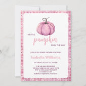 Pink Pumpkin Baby Dusche Einladung | Herbstthema (Vorderseite)