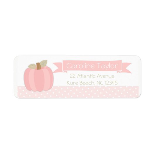 Pink Pumpkin Baby Dusche Etikett (Vorne)