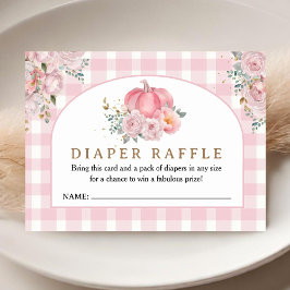 Pink Pumpkin Baby Dusche Fall Windeln Raffle Begleitkarte