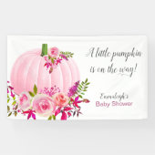 Pink Pumpkin Baby Dusche Horizontal Banner (Horizontal)