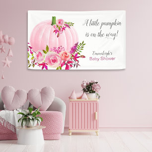 Pink Pumpkin Baby Dusche Horizontal Banner