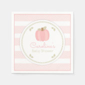 Pink Pumpkin Baby Dusche Napkin Serviette (Vorderseite)