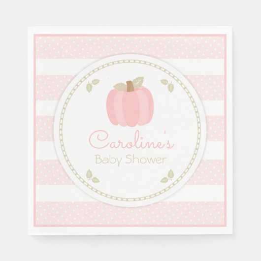 Pink Pumpkin Baby Dusche Napkin Serviette (Vorderseite)