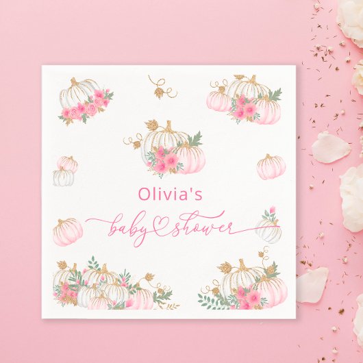 Pink Pumpkin Baby Dusche Papier Napkin Serviette