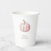 Pink Pumpkin Baby Dusche Papiertücher Pappbecher (Vorderseite)