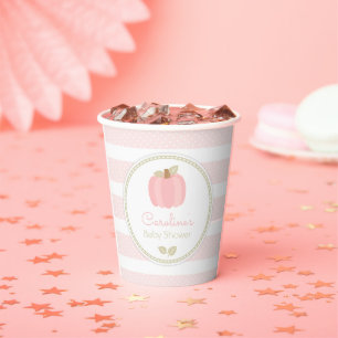 Pink Pumpkin Baby Dusche Papiertücher Pappbecher