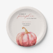 Pink Pumpkin Baby Dusche Pappteller (Vorderseite)