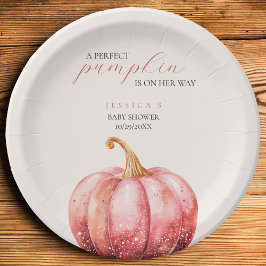 Pink Pumpkin Baby Dusche Pappteller