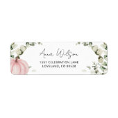 Pink Pumpkin Baby Dusche Rücksendeadresse (Vorne)