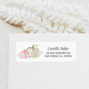 Pink Pumpkin Baby Dusche Rücksendeadresse Etikett