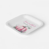 Pink Pumpkin Baby Dusche verfügbar Pappteller (Gewinkelt)