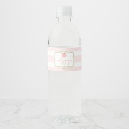 Pink Pumpkin Baby Dusche Wasser Flasche Etikett (Vorderseite)