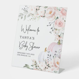 Pink Pumpkin Baby Dusche Willkommensschild Sockelschild