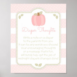 Pink Pumpkin Baby Dusche Windeln Gedanken Untersch Poster