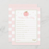 Pink Pumpkin Baby Dusche Wünsche für Baby Hinweiskarte (Vorne/Hinten)