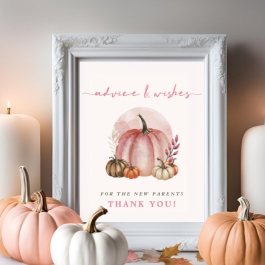 Pink Pumpkin Baby Duschhilfe wünscht neue Eltern Poster