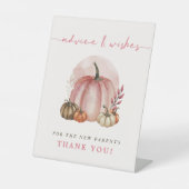 Pink Pumpkin Baby Duschhilfe wünscht neue Eltern Sockelschild (Vorderseite)