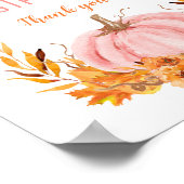 Pink Pumpkin Baby Duschkarten Schild (Ecke)