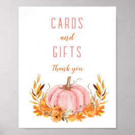 Pink Pumpkin Baby Duschkarten Schild