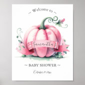 Pink Pumpkin Baby Duschposter Poster (Vorne)