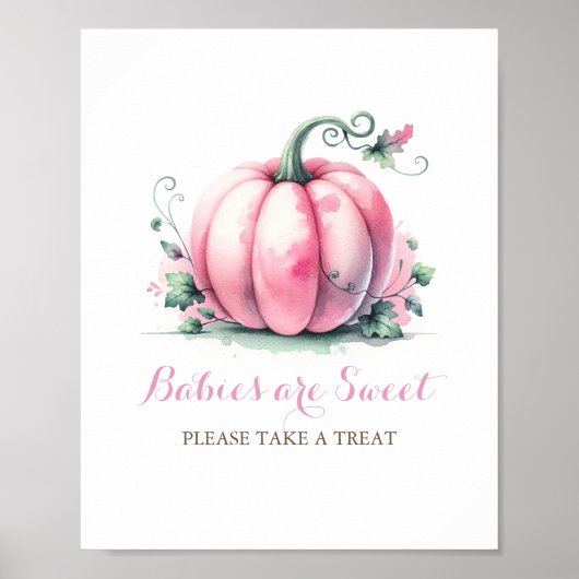 Pink Pumpkin Baby Duschposter Poster (Vorne)