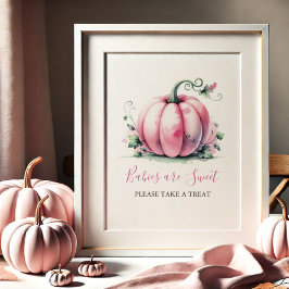 Pink Pumpkin Baby Duschposter Poster