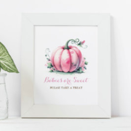 Pink Pumpkin Baby Duschposter Poster