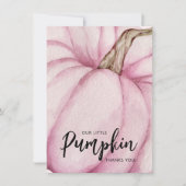 Pink Pumpkin Baby Flat Dankeskarte (Vorderseite)