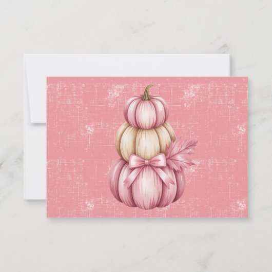 Pink Pumpkin Baby Girl Dusche Dankeskarte (Rückseite)